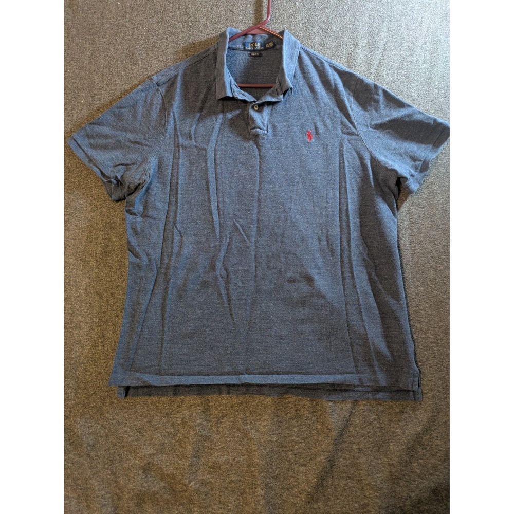 Polo Ralph‎ Lauren Polo Shirt Mens XXL Gray Short Sleeve Classic Fit Red Pony